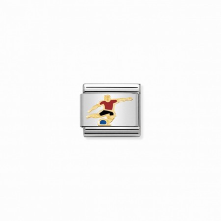 Nomination Gold Football Player Enamel Composable Charm